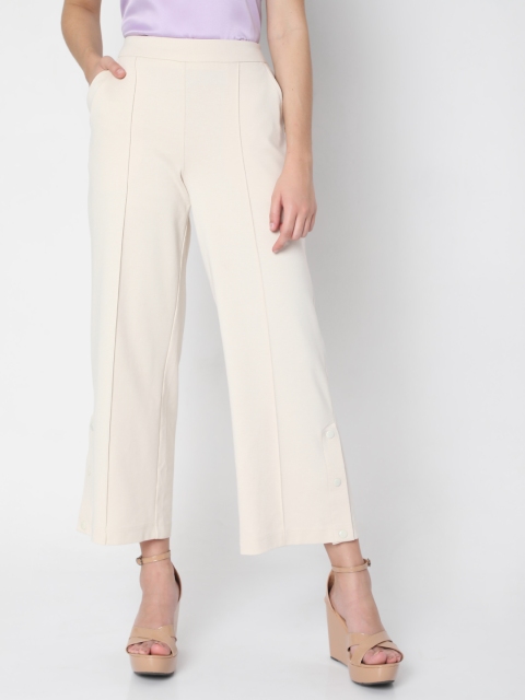 

Vero Moda Women Beige Loose Fit High-Rise Culottes Trousers