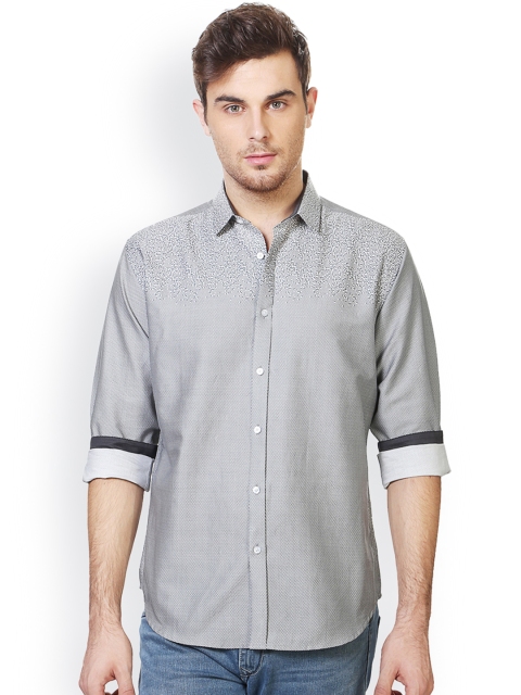 

V Dot by Van Heusen Men Grey Slim Fit Printed Casual Shirt