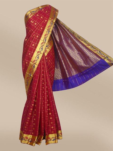 

The Chennai Silks Violet & Blue Woven Design Saree