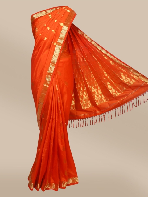 

The Chennai Silks Red & Gold-Toned Ethnic Motifs Zari Pure Silk Arani Saree