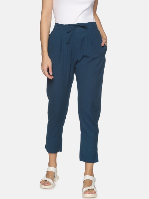 

Palakh Women Charcoal Relaxed Slim Fit Pleated Trousers