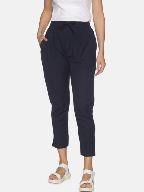 

Palakh Women Navy Blue Cotton Casual Trousers