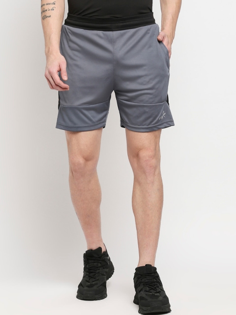 

FiTZ Men Grey Solid Running Sports Shorts