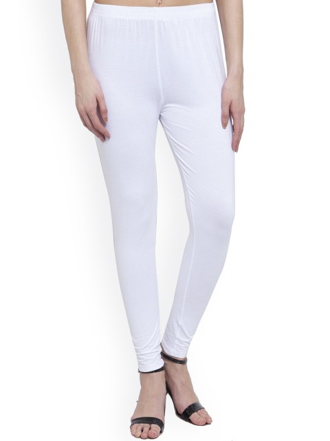 

MARC LOUIS Women White Solid Cotton Ankle Length Leggings