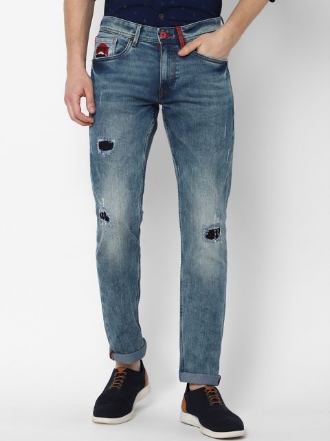 

Allen Solly Men Blue Slim Fit Mildly Distressed Heavy Fade Jeans