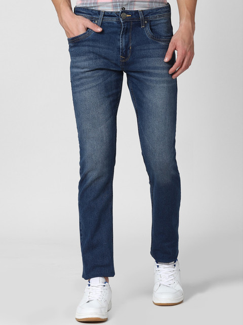 

Peter England Casuals Men Navy Blue Heavy Fade Jeans