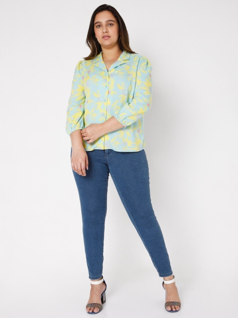 

Vero Moda Women Blue Printed Casual Shirt