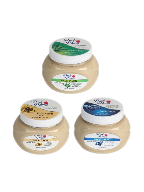 

Pink Plums Pack of 3 Paraben Free Face Pack, Multi