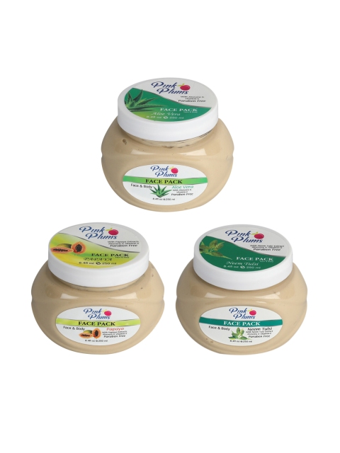 

Pink Plums Pack of 3 Paraben Free Face Pack, Multi