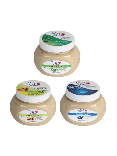 

Pink Plums Pack of 3 Paraben Free Face Pack, Multi