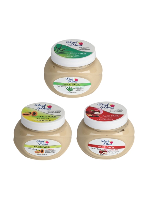 

Pink Plums Set of 3 Multi Aloe Vera Face Pack