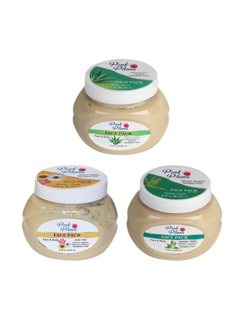 

Pink Plums Paraben Free Aloevera Neem Tulsi Anti-Tan Facial Kit 750 ml, Beige