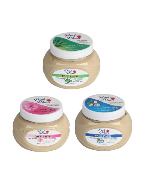 

Pink Plums Pack of 3 Face Pack - 250 ml Each, Multi