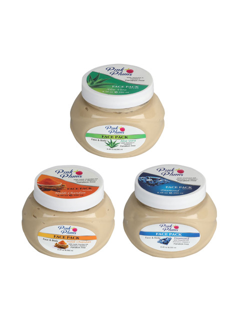 

Pink Plums Set of 3 Multi Face Pack