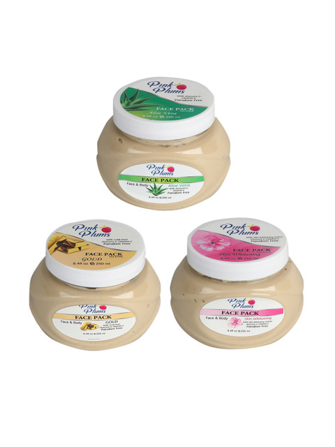 

Pink Plums Pack of 3 Face Pack - 250 ml Each, Multi