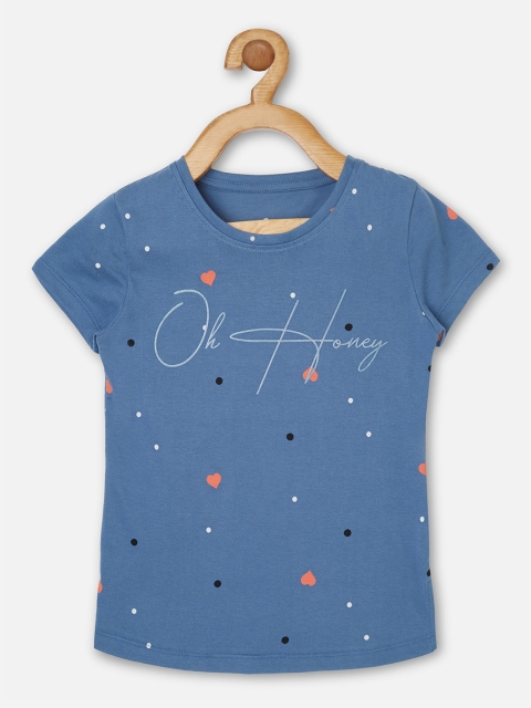 

Sweet Dreams Girls Blue Printed T-shirt