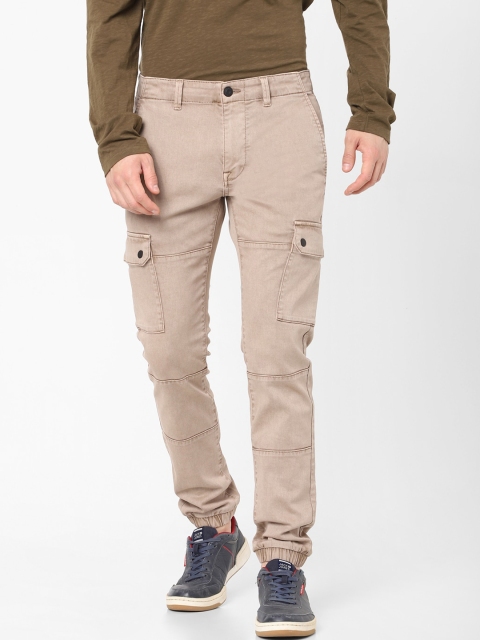

Celio Men Nude-Coloured Cargos Trousers