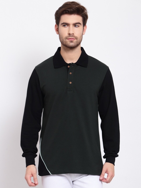 

Kalt Men Green Polo Collar T-shirt