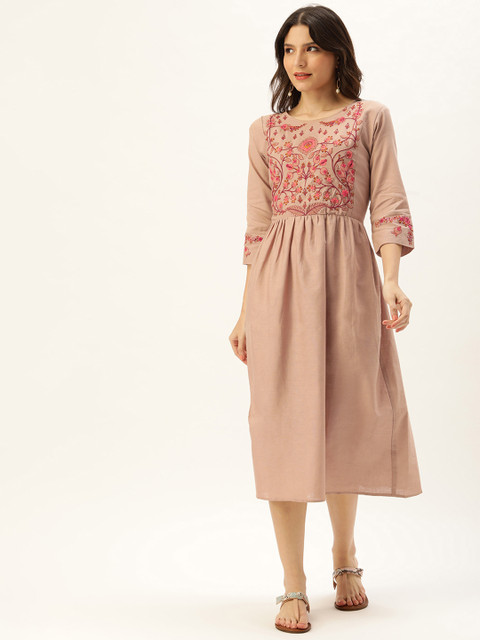 

Touch Trends Brown Embroidered Tunic