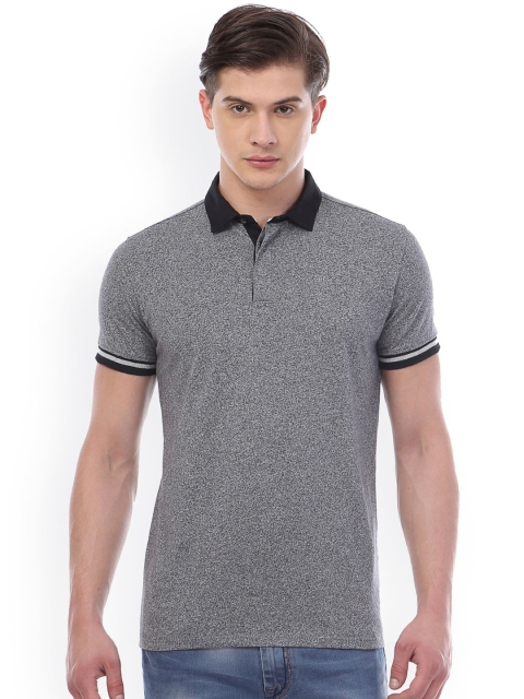 

V Dot by Van Heusen Men Grey Solid Polo T-shirt