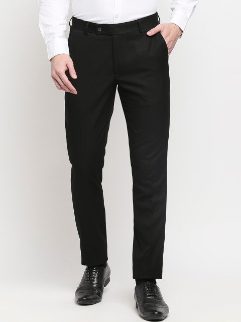 

Solemio Men Black Relaxed Regular Fit Trousers