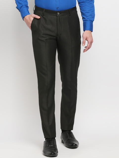 

Solemio Men Black Solid Regular Fit Formal Trousers