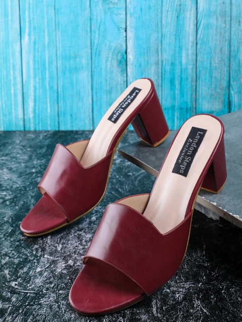 

LONDON STEPS Maroon Block Mules