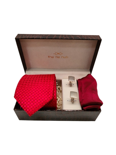 

The Tie Hub Men Red Accessory Gift Set