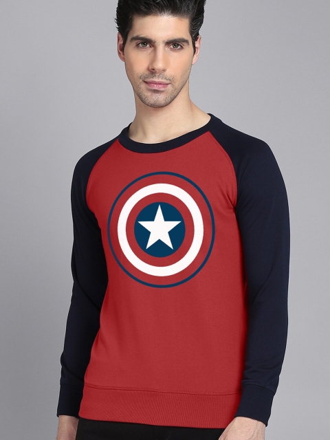 

Free Authority Men Red Captain America Printed Sweatshirt