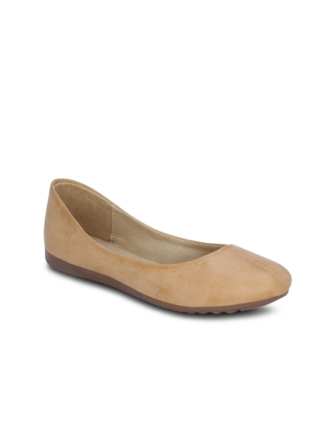 

Get Glamr Women Beige Solid Ballerinas