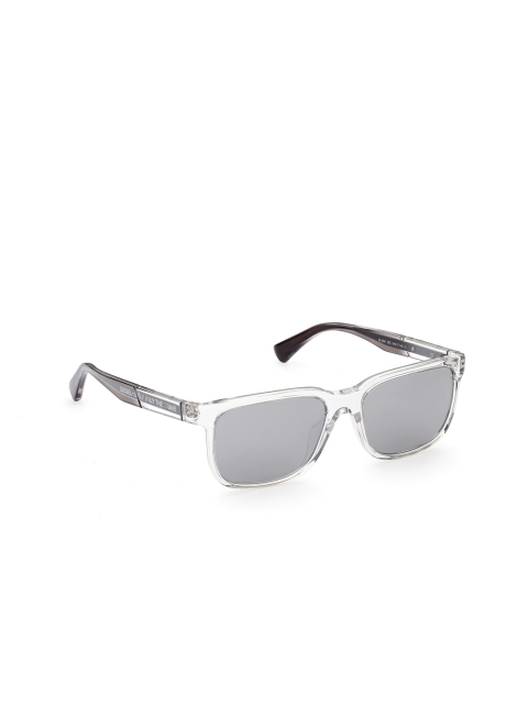 

DIESEL Men Grey Lens & White Rectangle Sunglasses with UV Protected Lens DL0341 54 26C