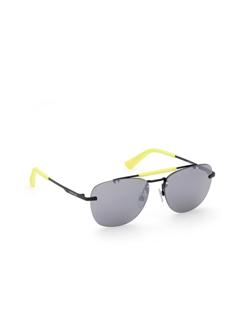 

DIESEL Men Grey Lens & Black Aviator Sunglasses with UV Protected Lens DL0340 57 02A-Grey