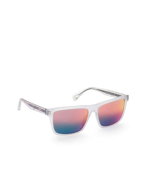 

DIESEL Men Pink Lens & White Square Sunglasses with UV Protected Lens