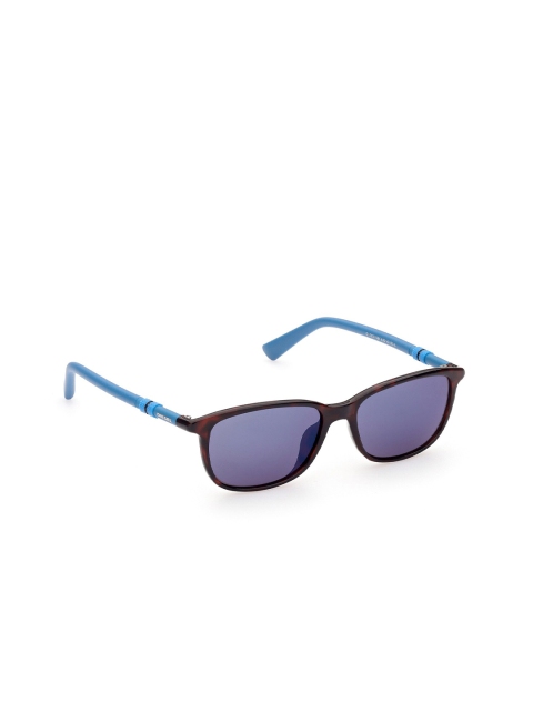 

DIESEL Unisex Blue Lens & Brown Rectangle Sunglasses with UV Protected Lens DL0333 49 56X
