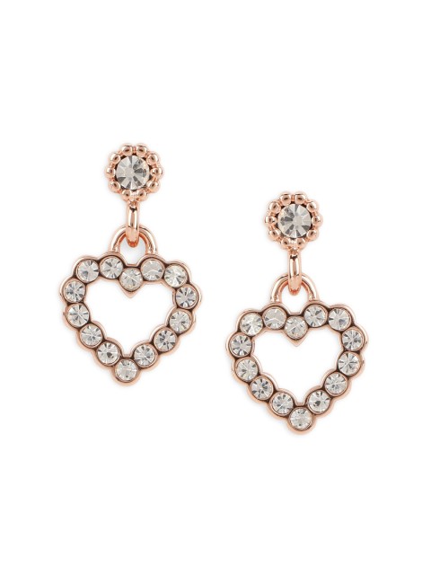 

Ted Baker Rose Gold Plated & White Heart Shaped Drop Earrings