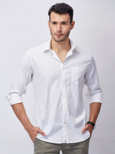 

J Hampstead Men White Classic Slim Fit Casual Shirt