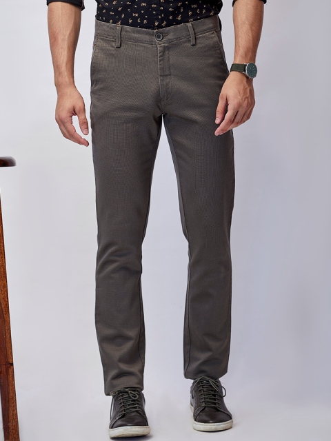 

J Hampstead Men Olive Green Smart Slim Fit Wrinkle Free Chinos Trousers