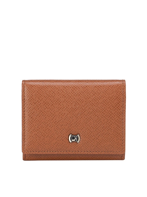 

Da Milano Men Brown Textured Leather Two Fold Wallet