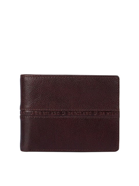 

Da Milano Men Burgundy Textured Leather Two Fold Wallet