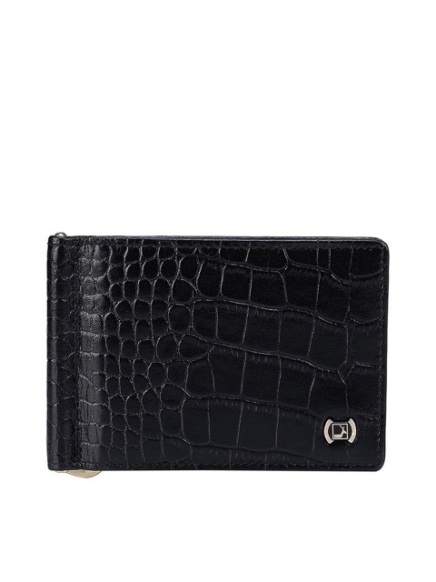 

Da Milano Men Black Textured Leather Money Clip