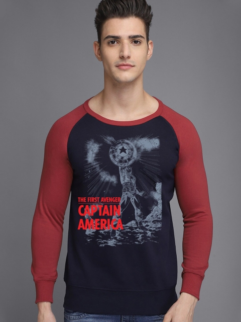

Free Authority Men Navy Blue Captain America Printed Sweatshirt