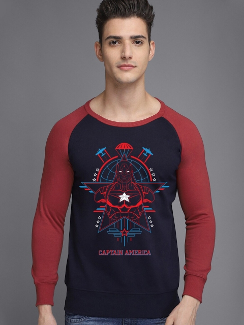

Free Authority Men Navy Blue Captain America Printed Sweatshirt