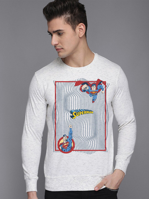 

Free Authority Men White Superman Printed Sweatshirt