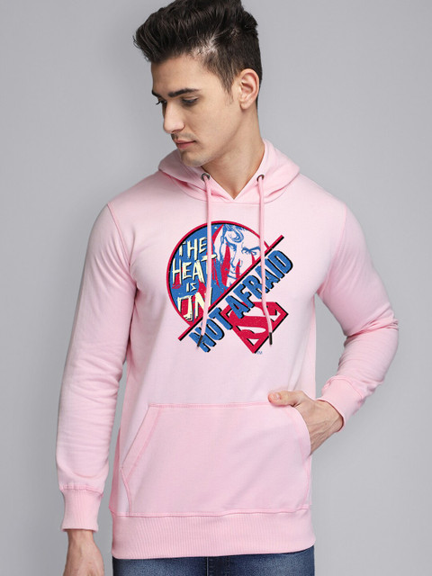 

Free Authority Men Peach-Coloured Superman Printed Hooded Sweatshirt