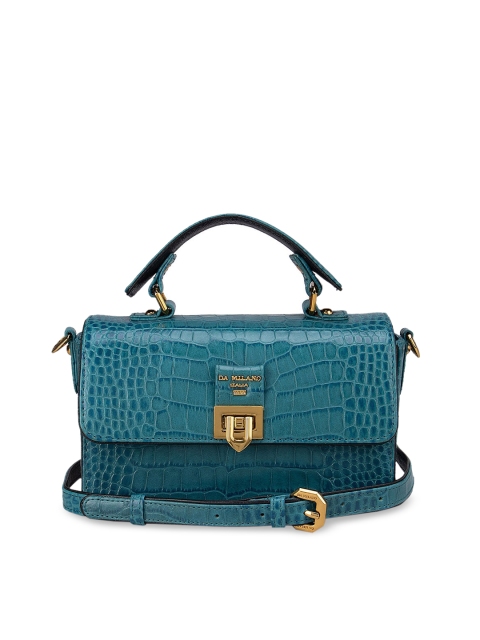 

Da Milano Women Blue Textured Leather Structured Satchel