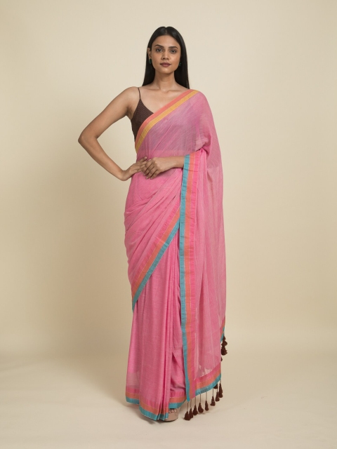 

Suta Pink & Maroon Zari Pure Cotton Saree
