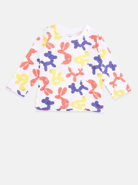 

Pantaloons Baby Boys Multicoloured Printed Pure Cotton T-shirt, Multi