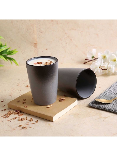 

Wonderchef Set Of 2 Grey Solid Teramo Stoneware Lassi Tumbler