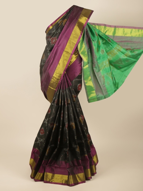 

Pothys Black & Purple Zari Art Silk Saree