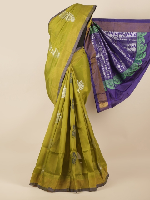 

Pothys Green & Navy Blue Ethnic Motifs Zari Art Silk Saree